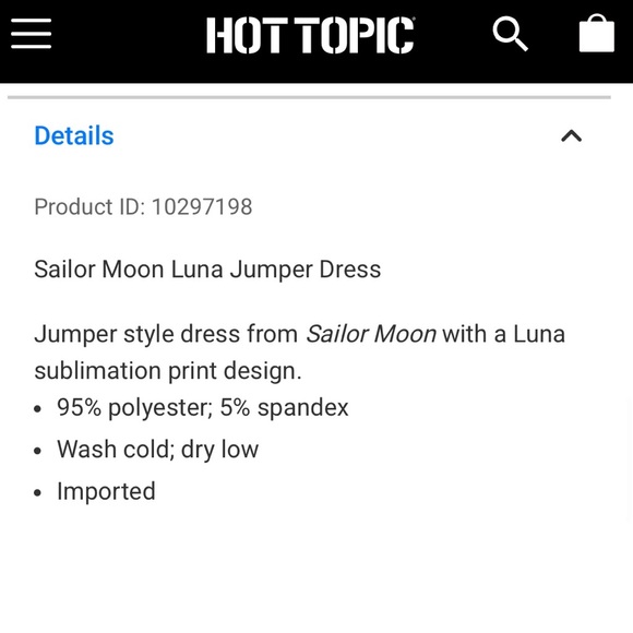 Hot Topic Sailor Moon Luna Cat Black Jumper Dress - No Size Tag - Medium? Large? - Picture 12 of 14